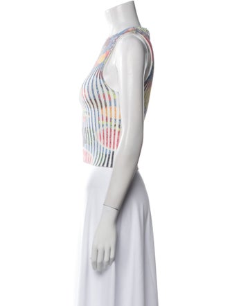 Giu Giu Striped Square Neckline Crop Top