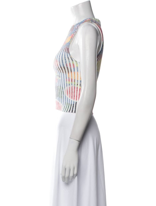 Giu Giu Striped Square Neckline Crop Top