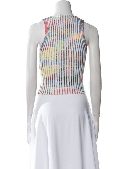 Giu Giu Striped Square Neckline Crop Top