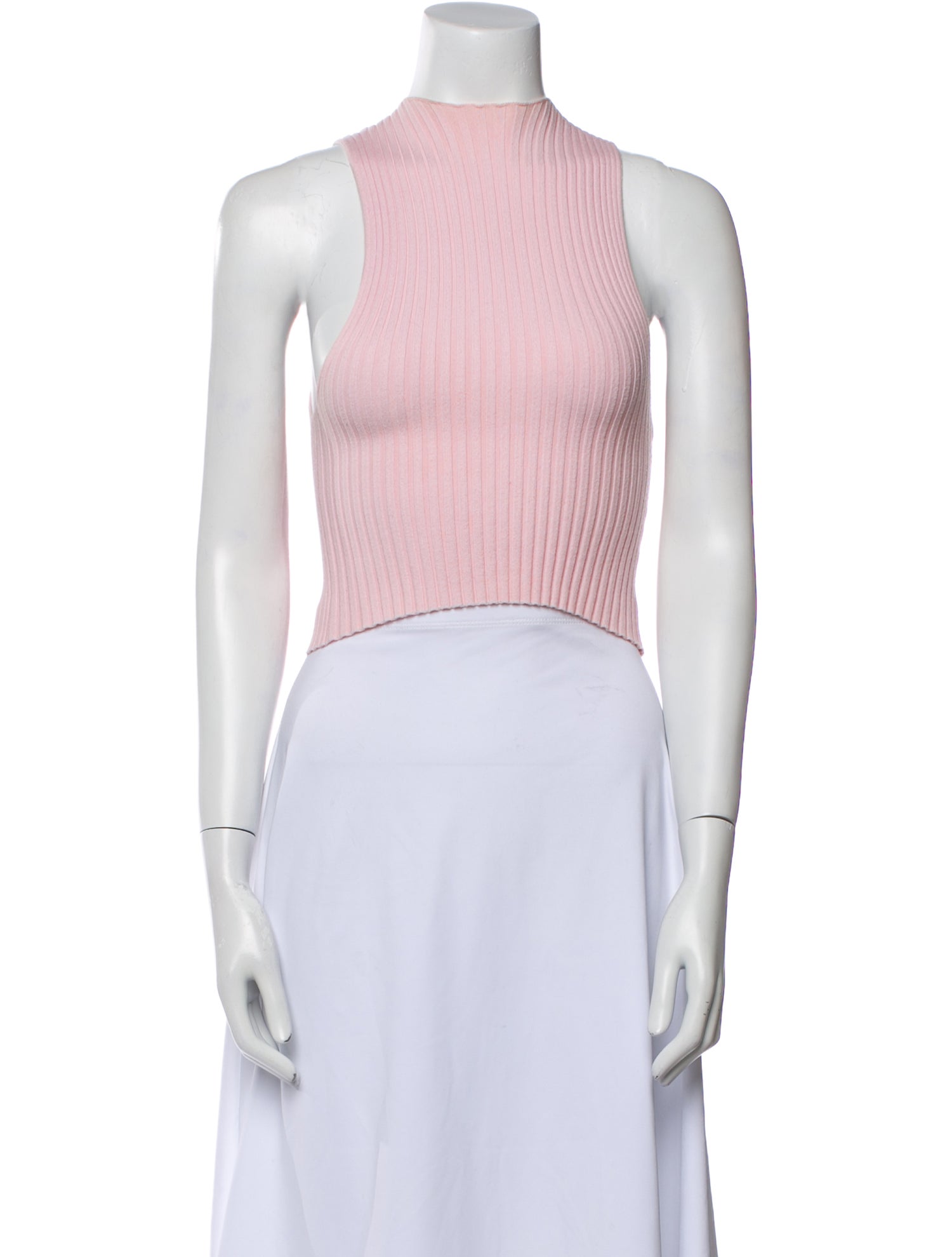 Giu Giu Mock Neck Sleeveless Crop Top