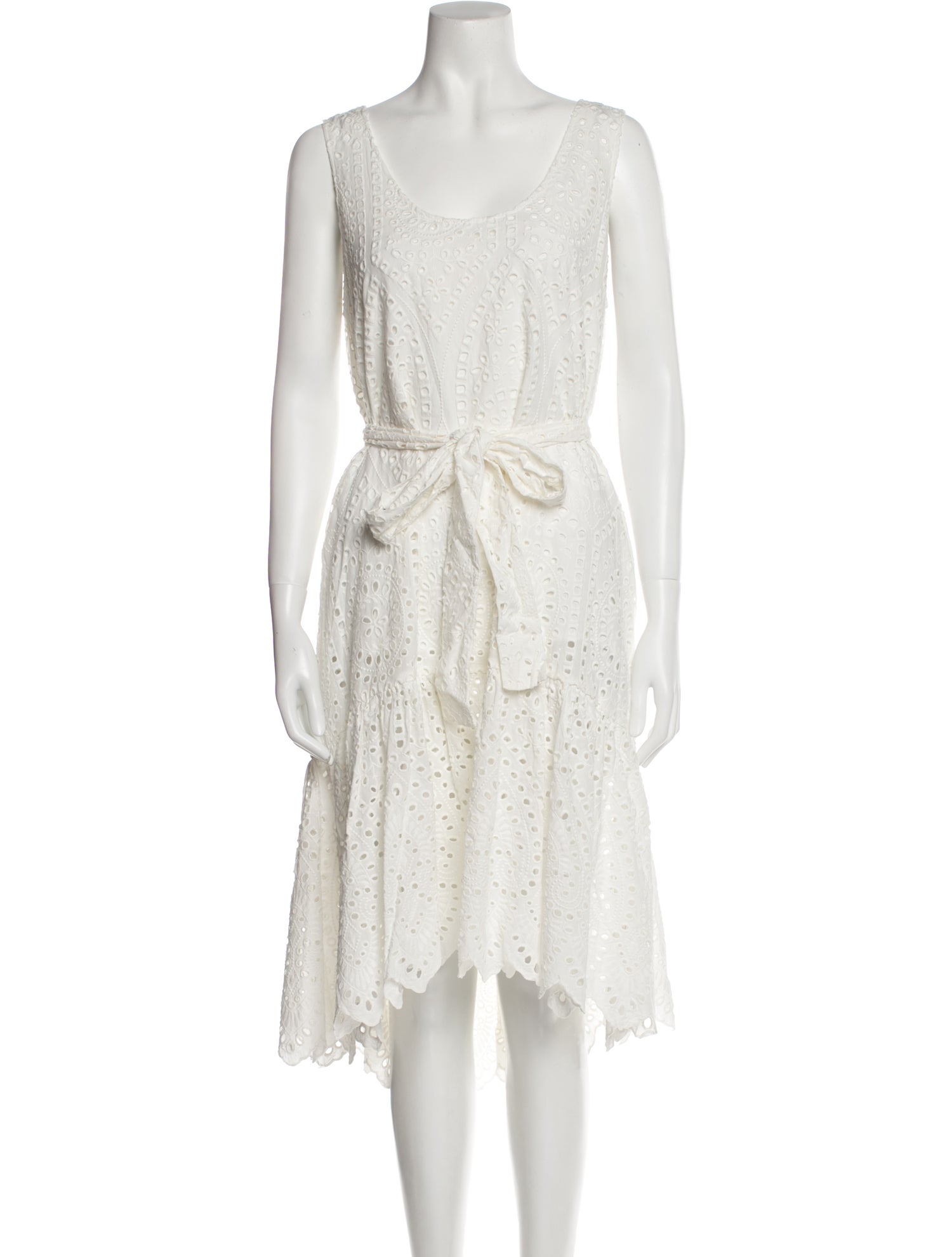 Gold Hawk Scoop Neck Midi Length Dress