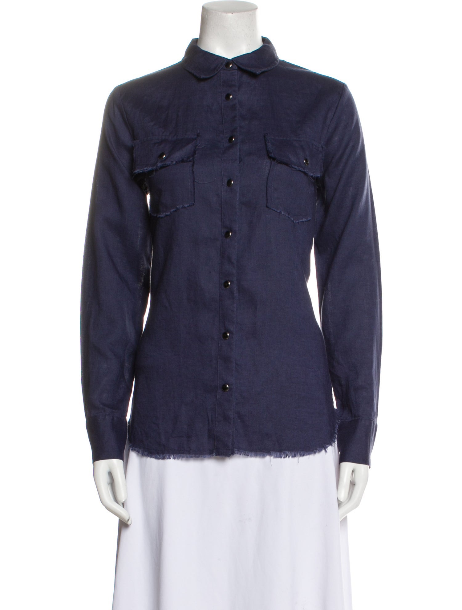 Gold Hawk Linen Long Sleeve Button-Up Top