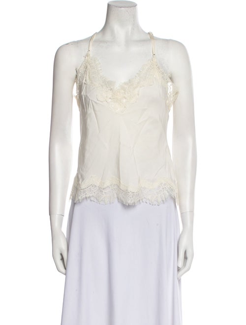 Gold Hawk Silk V-Neck Crop Top