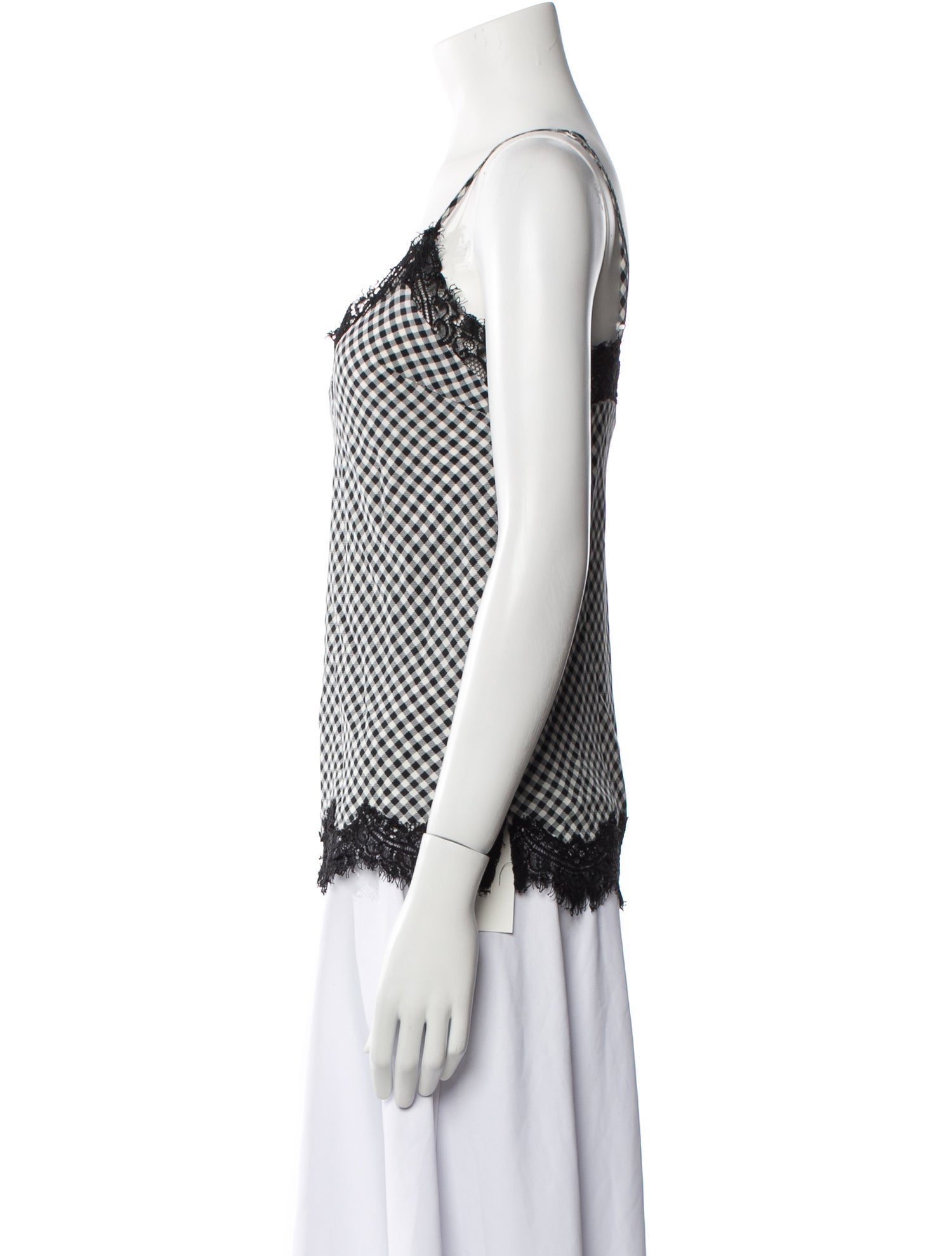 Gold Hawk Silk Plaid Print Blouse