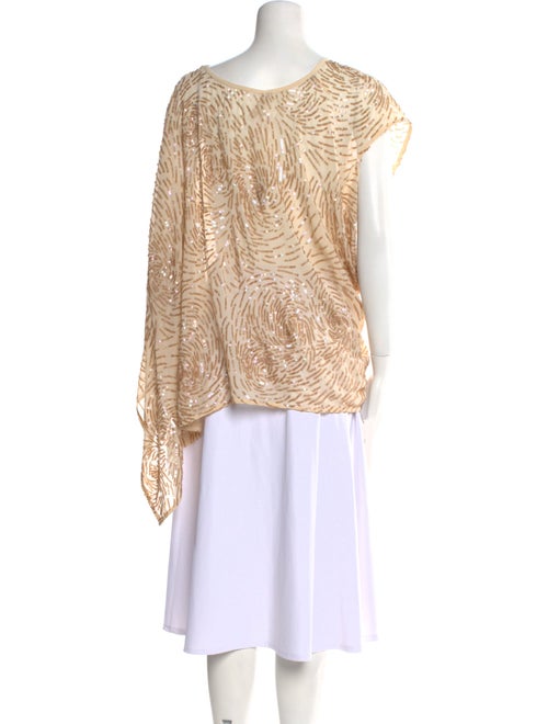 Gold Hawk Printed Bateau Neckline Tunic