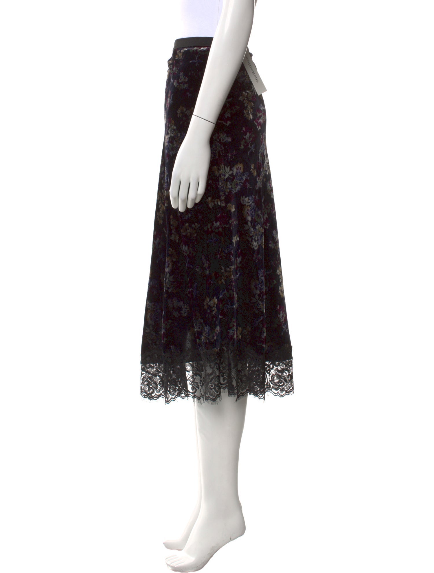 Gold Hawk Lace Midi Length Skirt