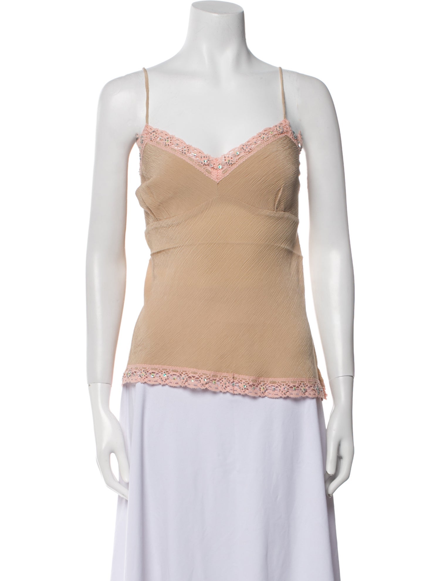 Gold Hawk Silk V-Neck Top w/ Tags