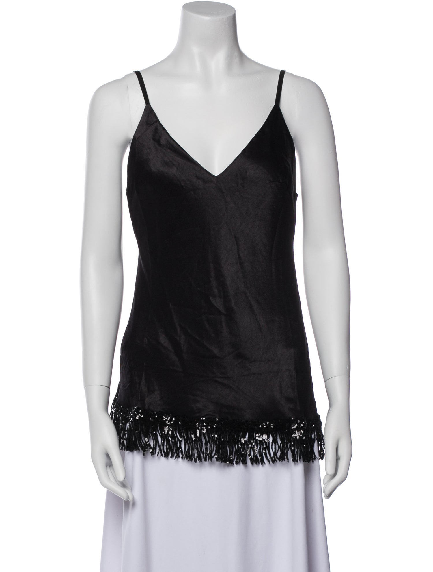 Gold Hawk Silk V-Neck Top