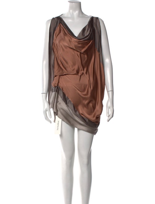 Gold Hawk Silk Knee-Length Dress