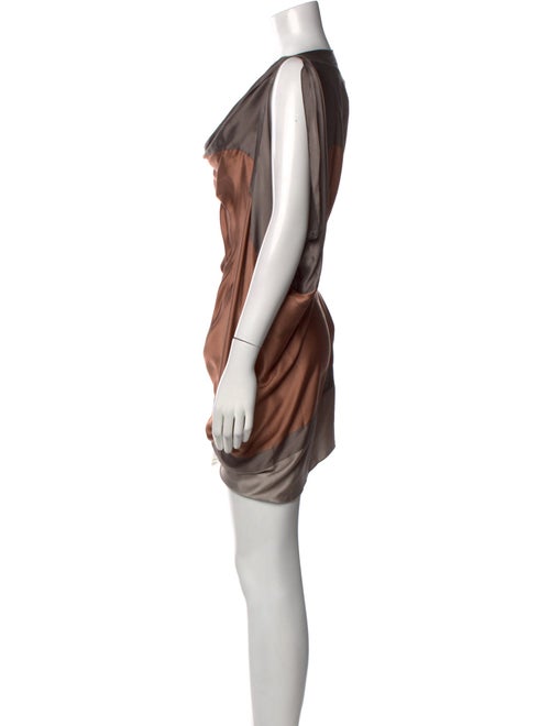 Gold Hawk Silk Knee-Length Dress