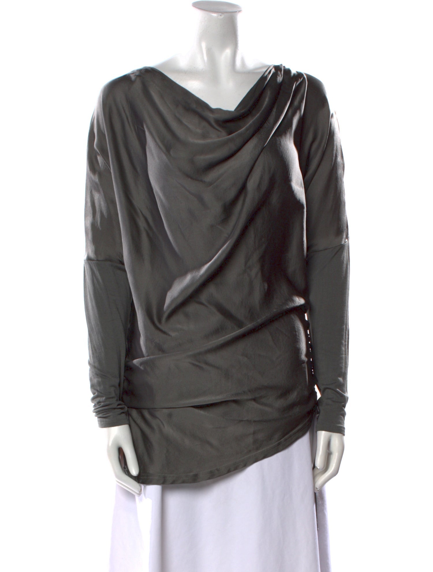 Gold Hawk Silk Cowl Neck Tunic