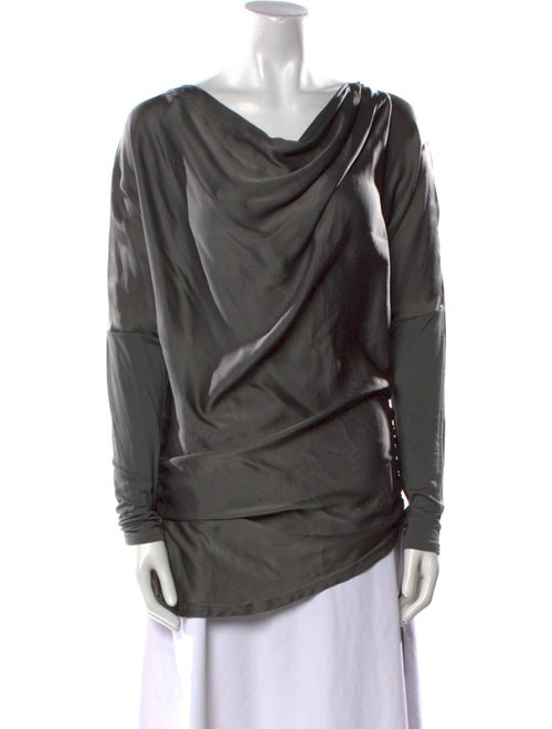 Gold Hawk Silk Cowl Neck Tunic