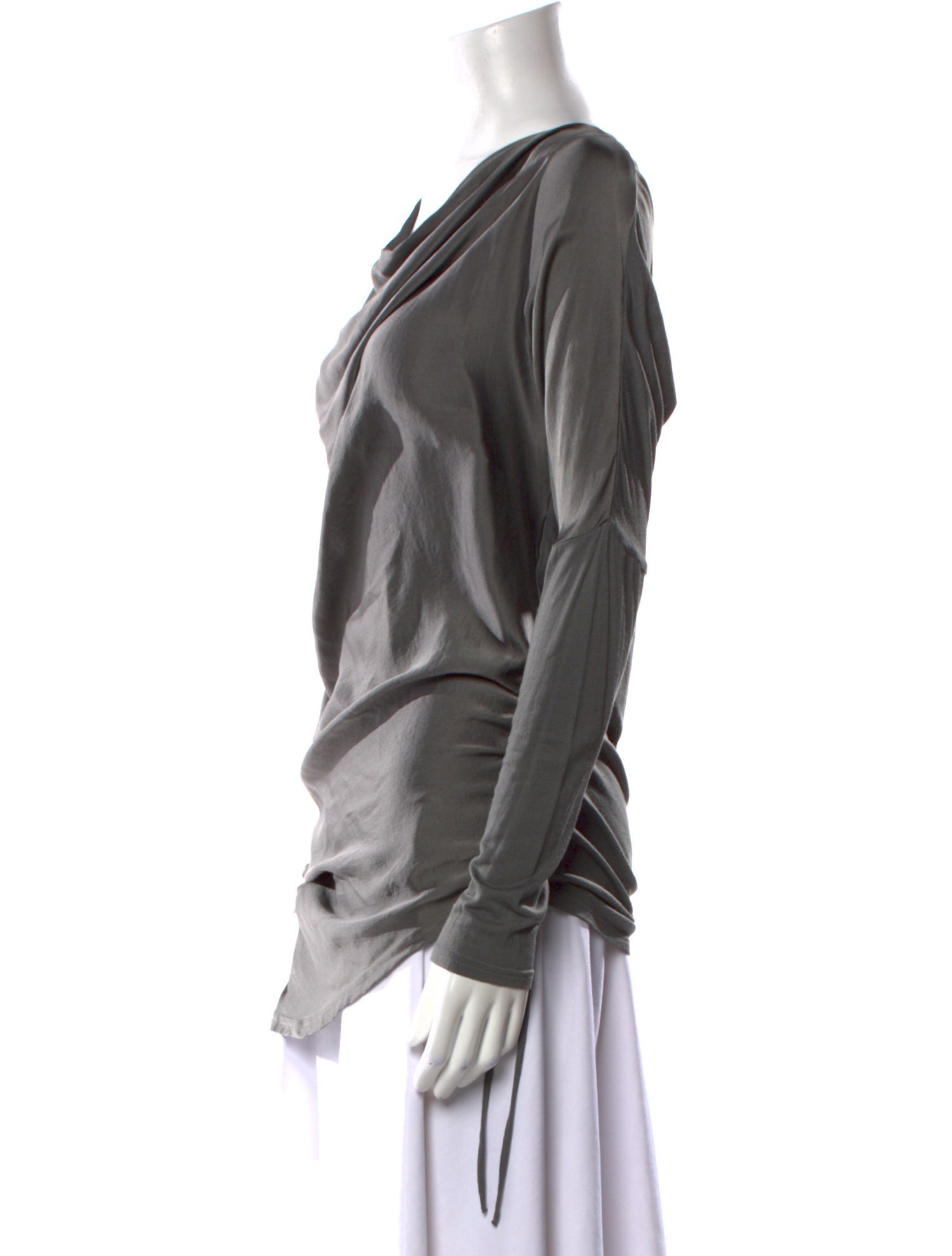 Gold Hawk Silk Cowl Neck Tunic