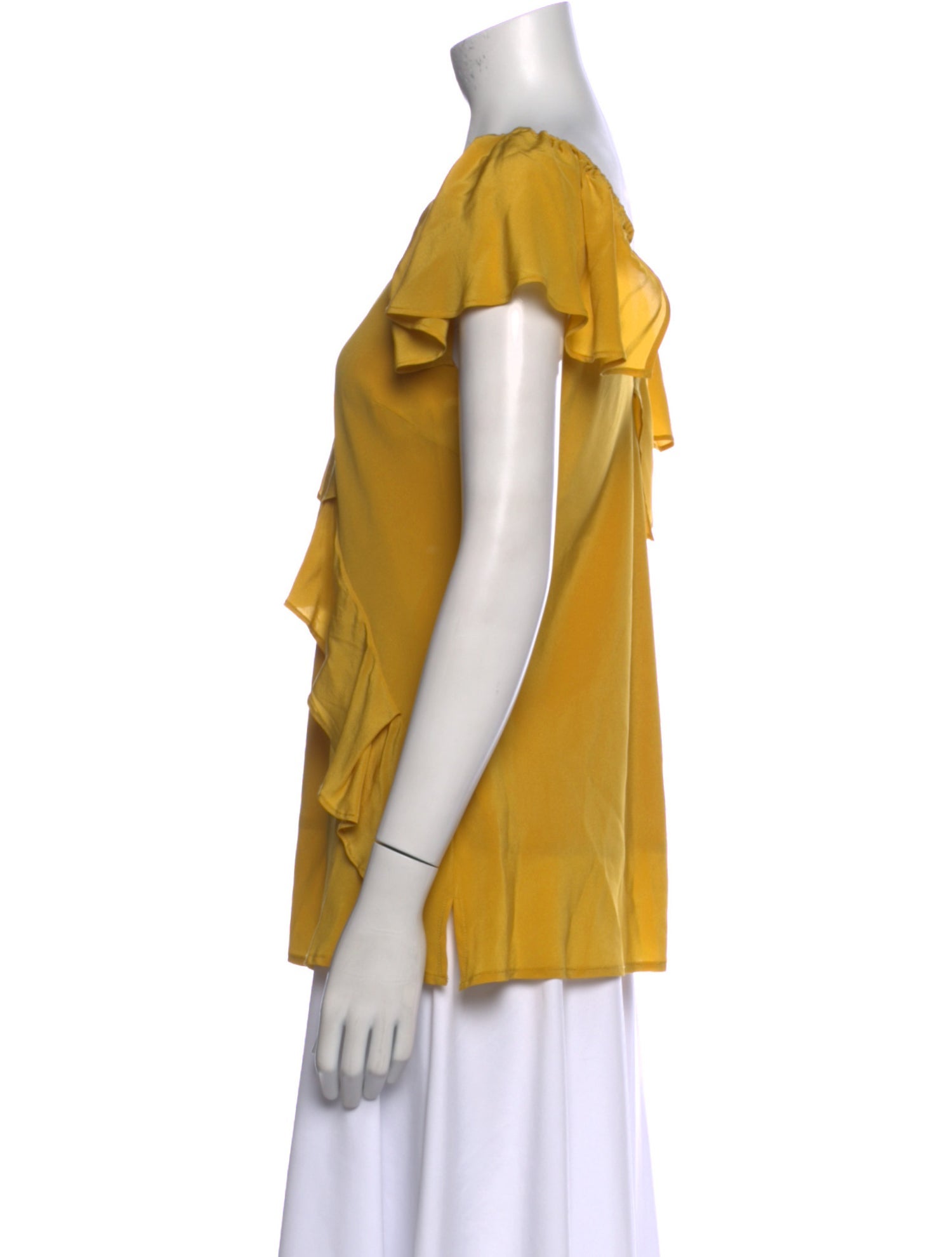 Gold Hawk Silk V-Neck Blouse