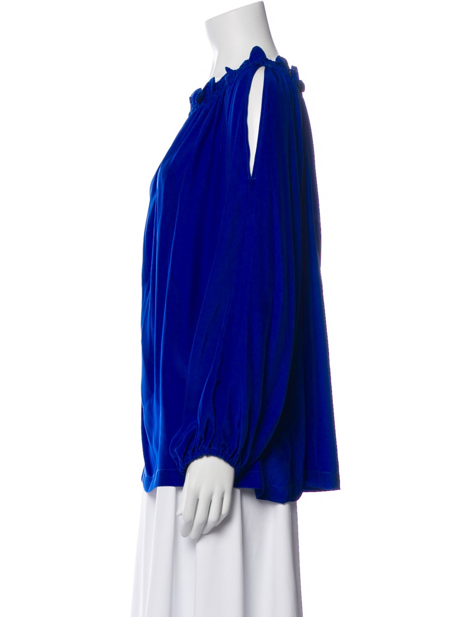 Gold Hawk Silk Off-The-Shoulder Blouse w/ Tags