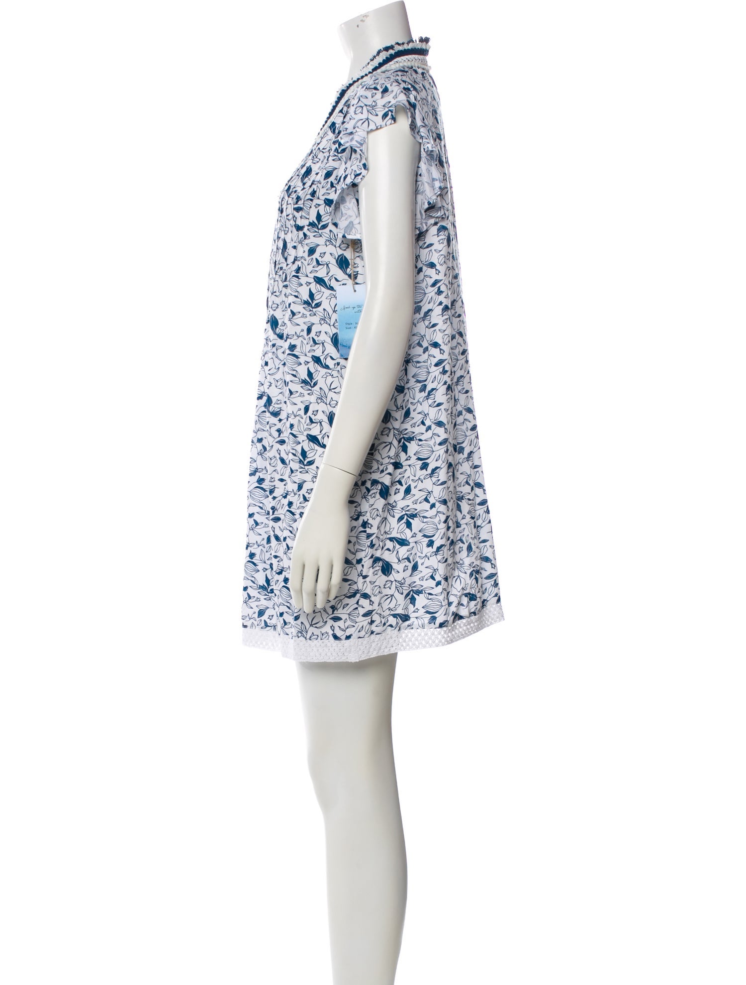 GOA Printed Ruffle Embellishment Cover-Up w/ Tags