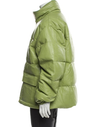 GOLF Wang Flame Puffer Leather Lambskin Puffer Coat