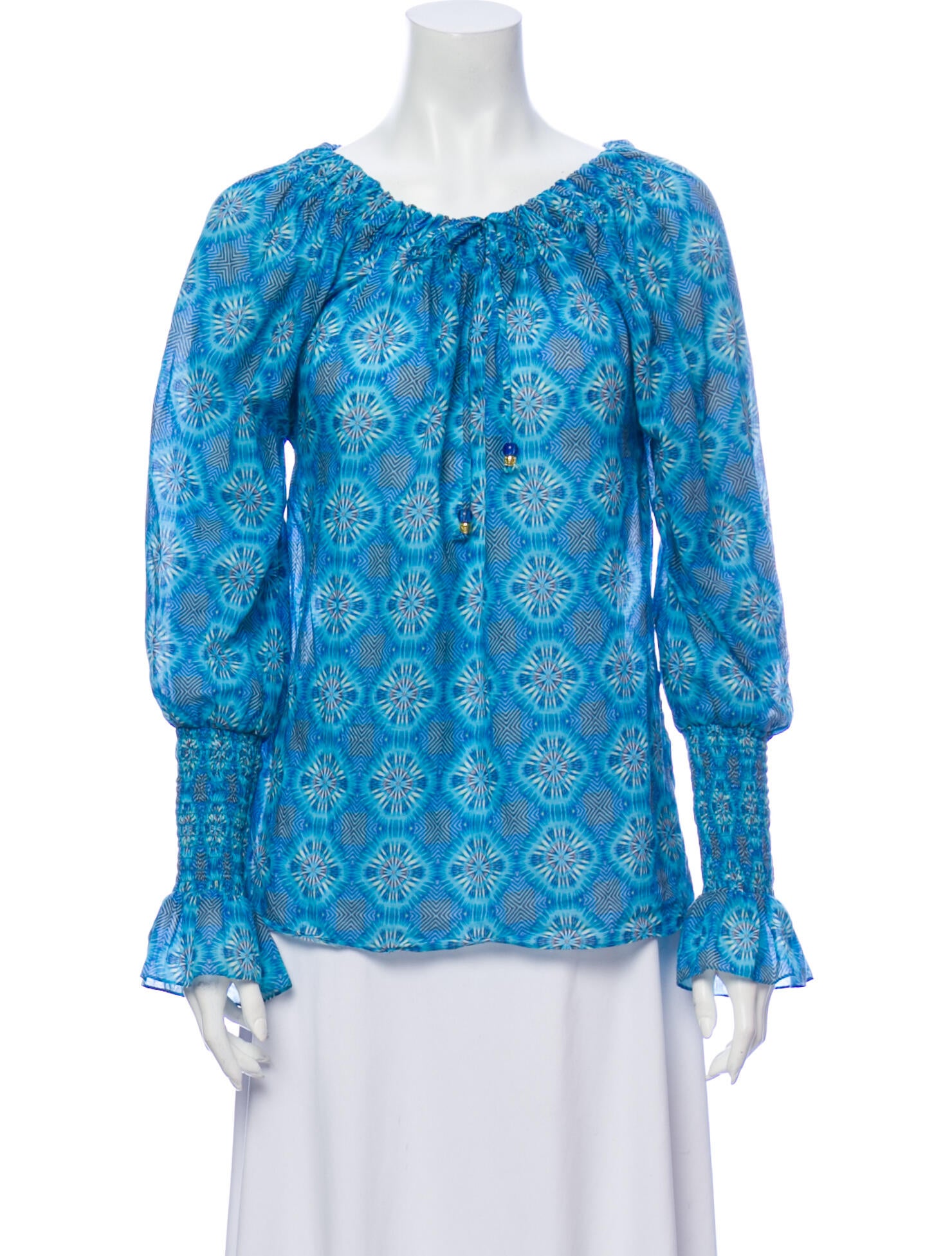 Glamourpuss Floral Print Scoop Neck Blouse