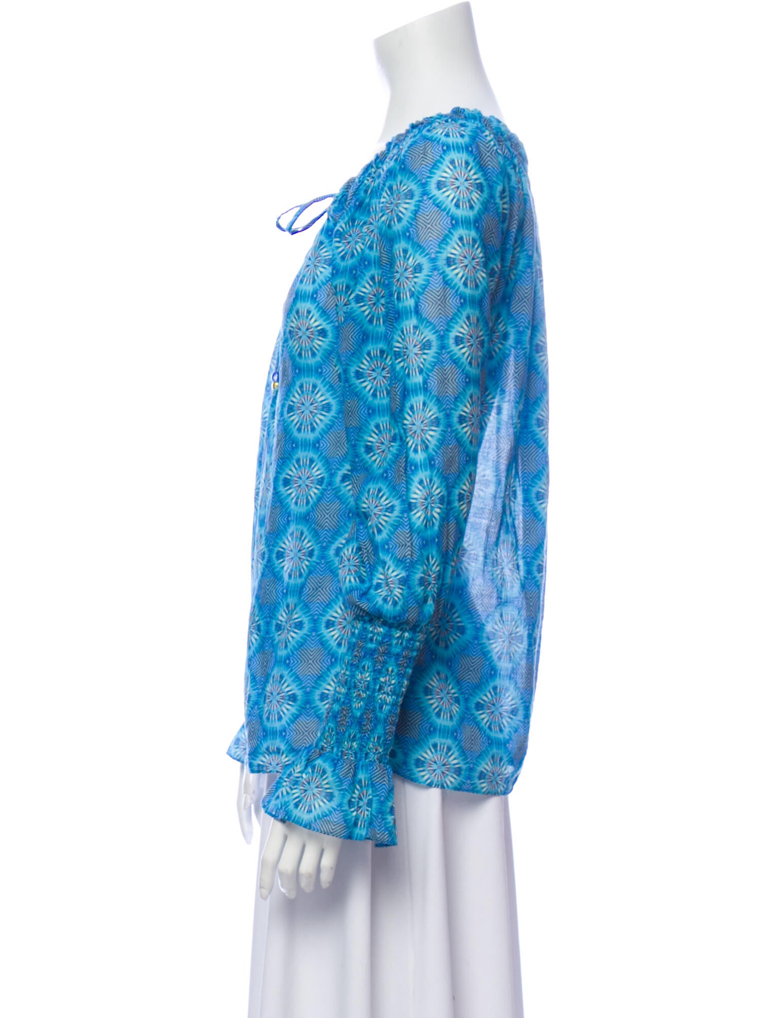 Glamourpuss Floral Print Scoop Neck Blouse