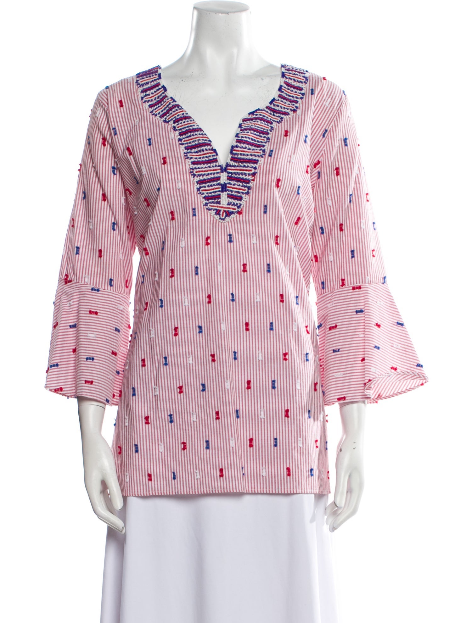 Akris Punto Graphic Print Crew Neck Tunic - Grey Tops