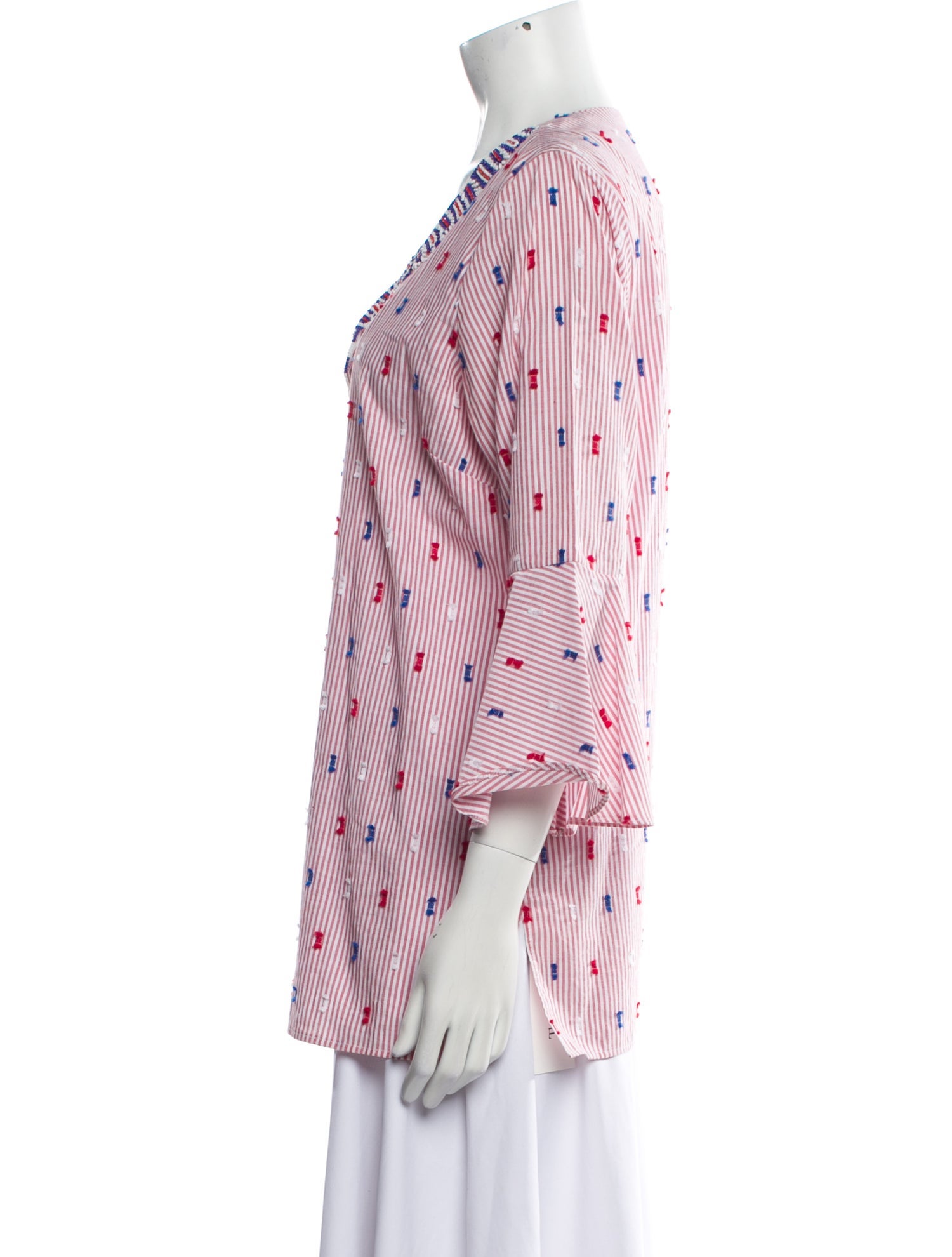 Glamourpuss Striped V-Neck Blouse