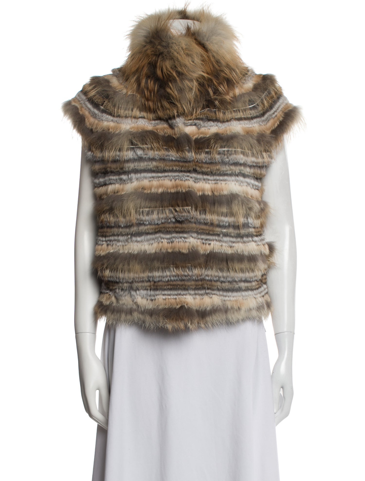 Glamourpuss Fur Striped Vest