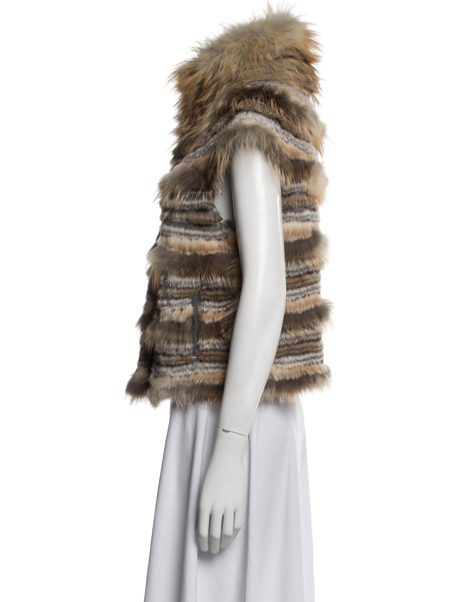 Glamourpuss Fur Striped Vest