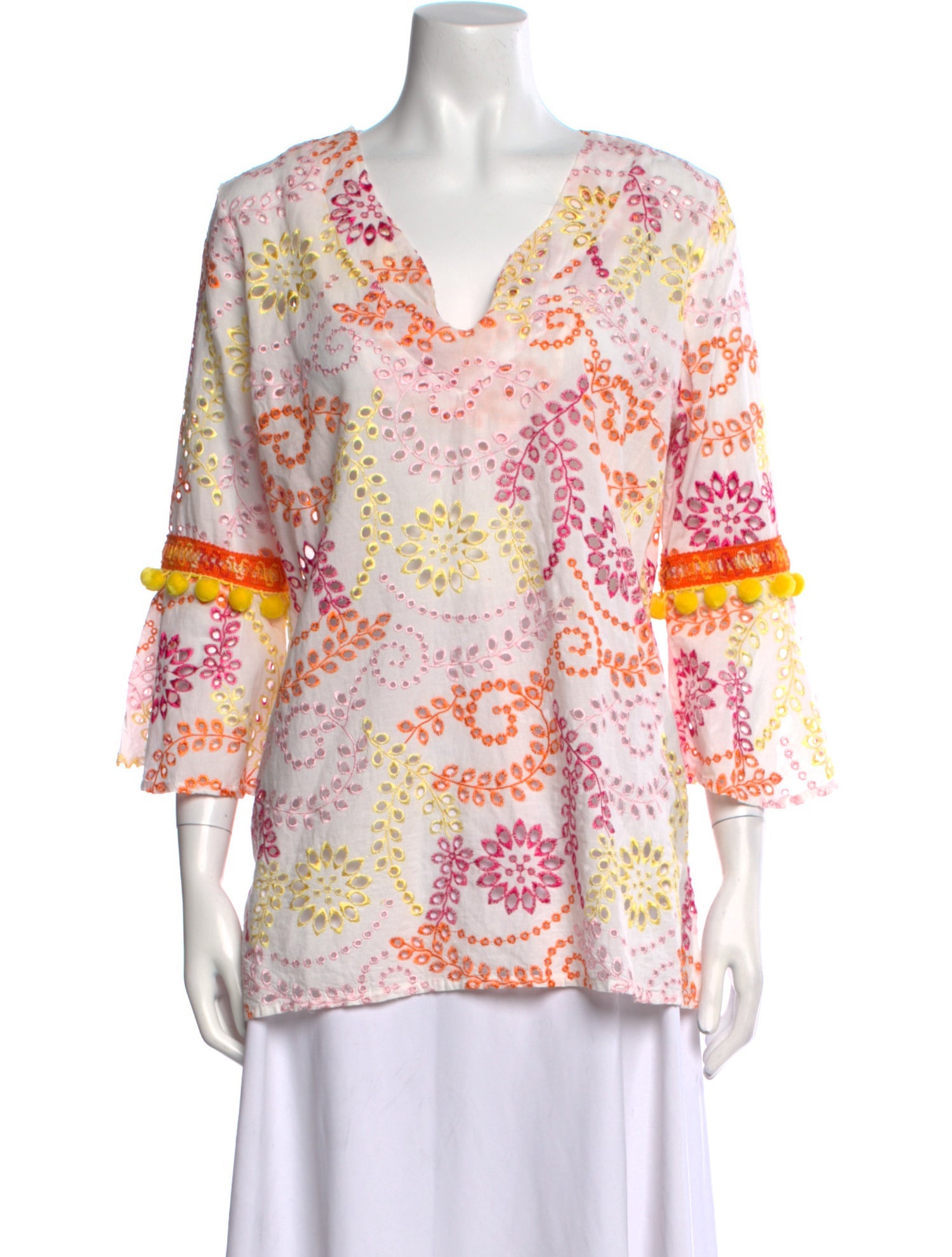 Glamourpuss Floral Print V-Neck Blouse