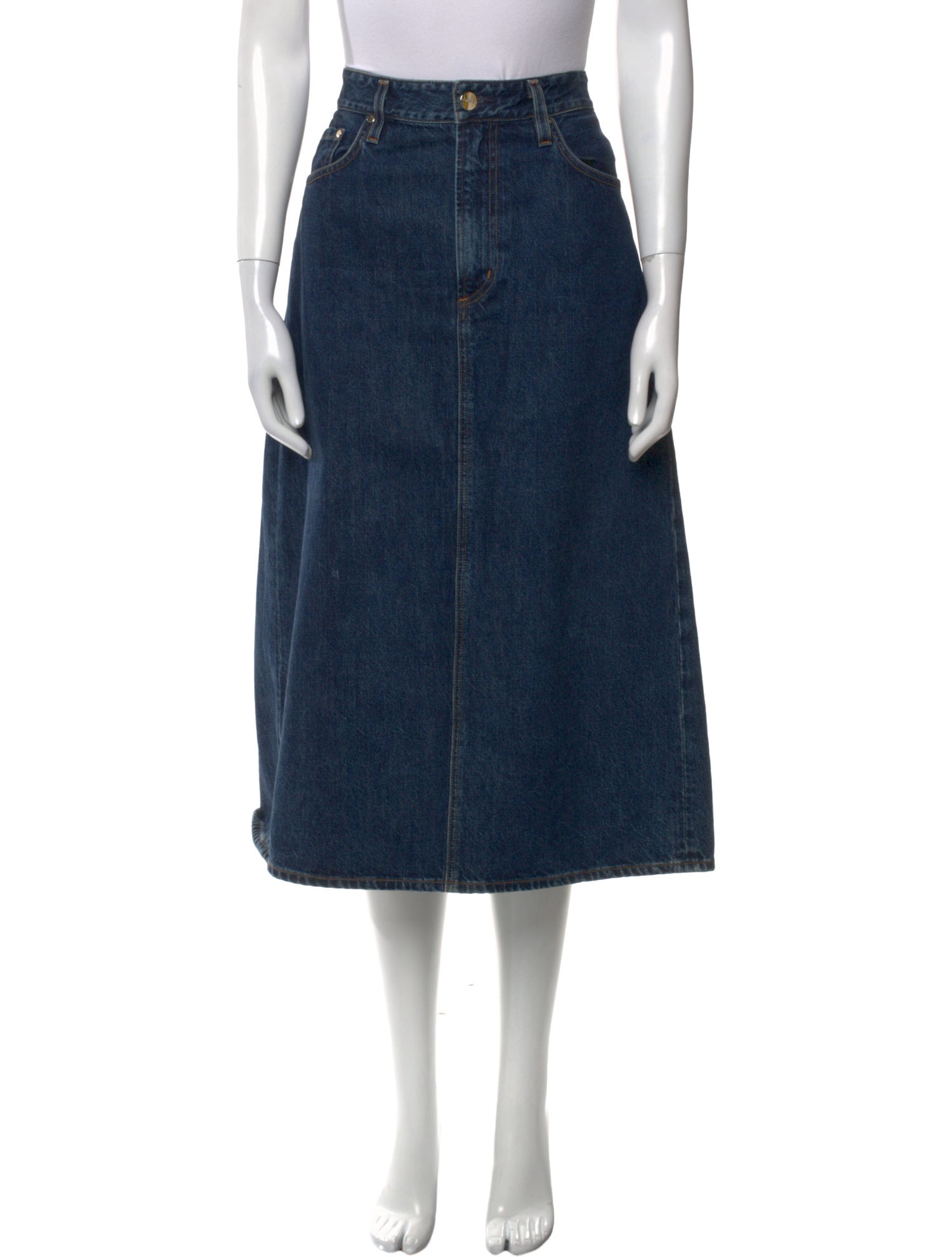 GoldSign Cutout Accent Midi Length Skirt