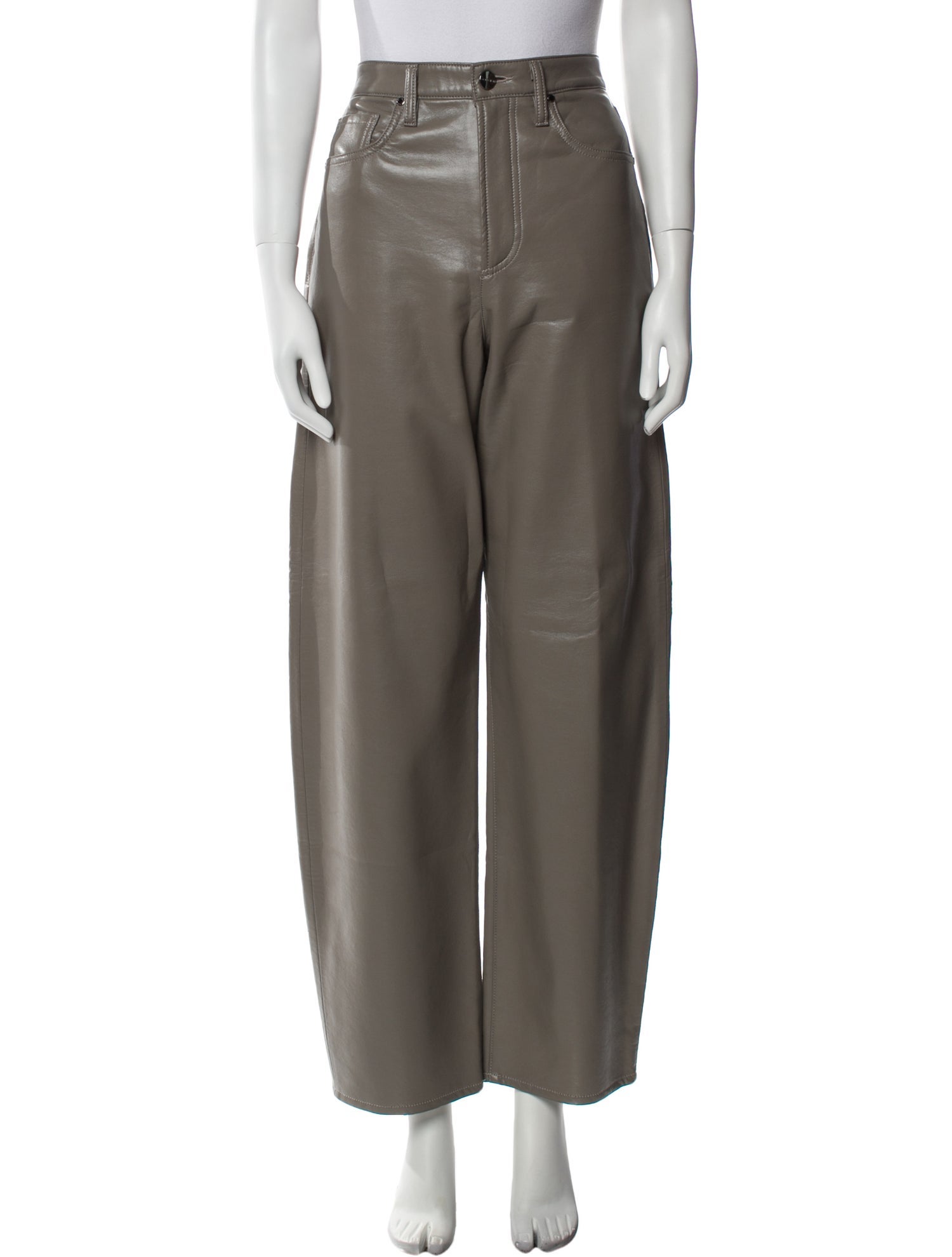 GoldSign Leather Straight Leg Pants