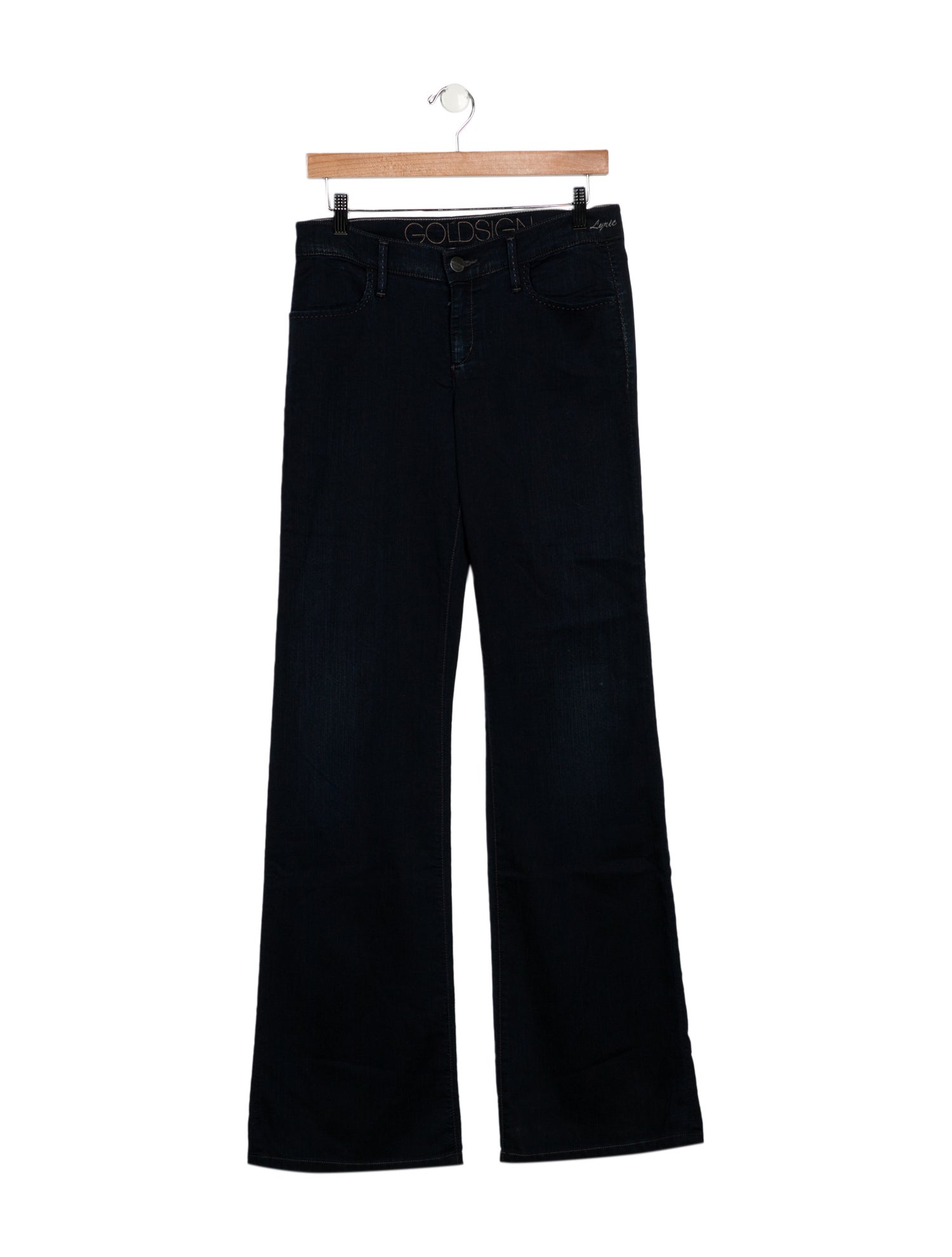 GoldSign Mid-Rise Wide Leg Jeans