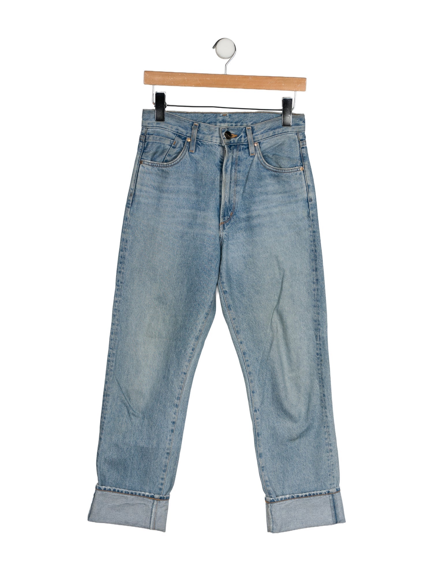 GoldSign Mid-Rise Straight Leg Jeans