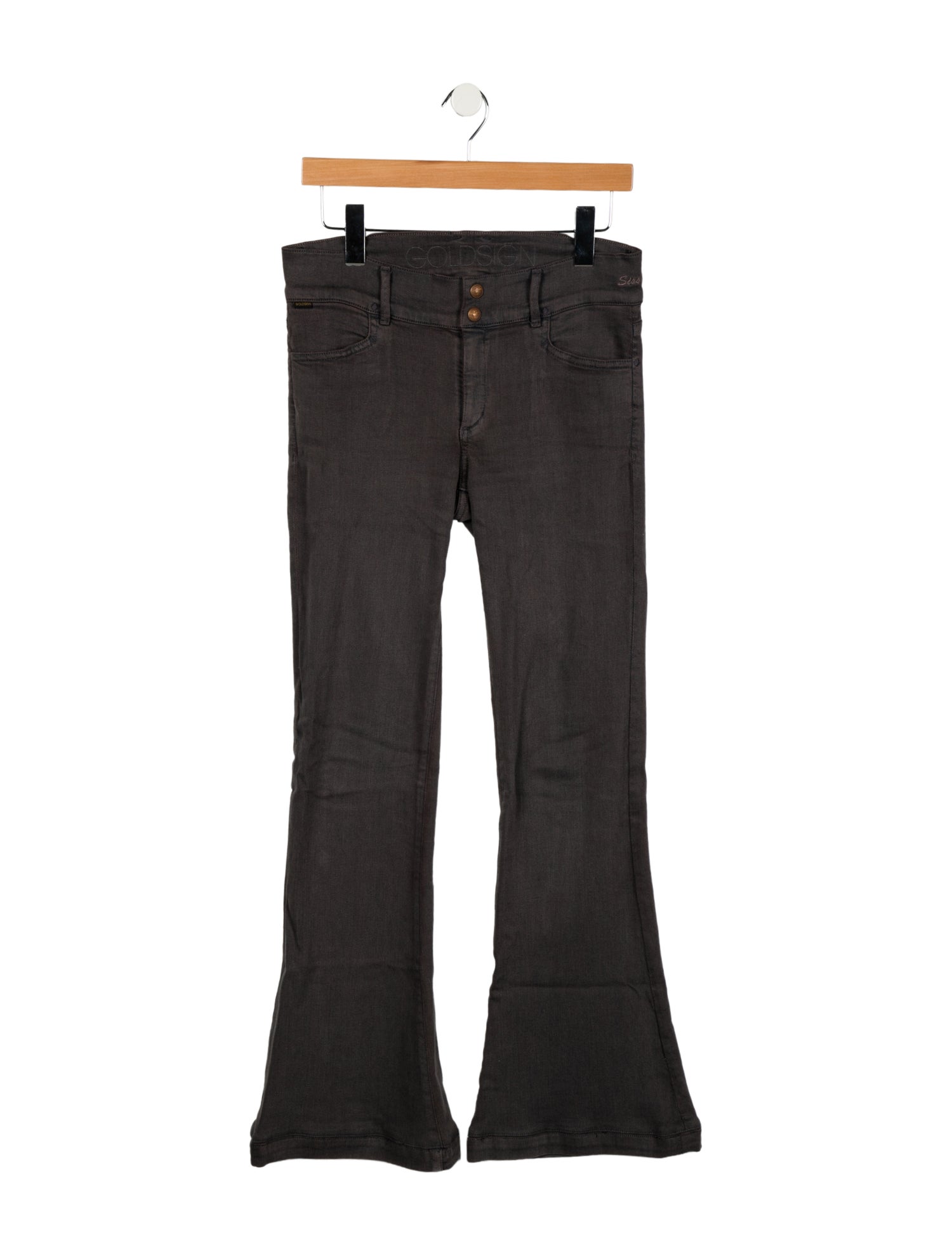 GoldSign Mid-Rise Wide Leg Jeans