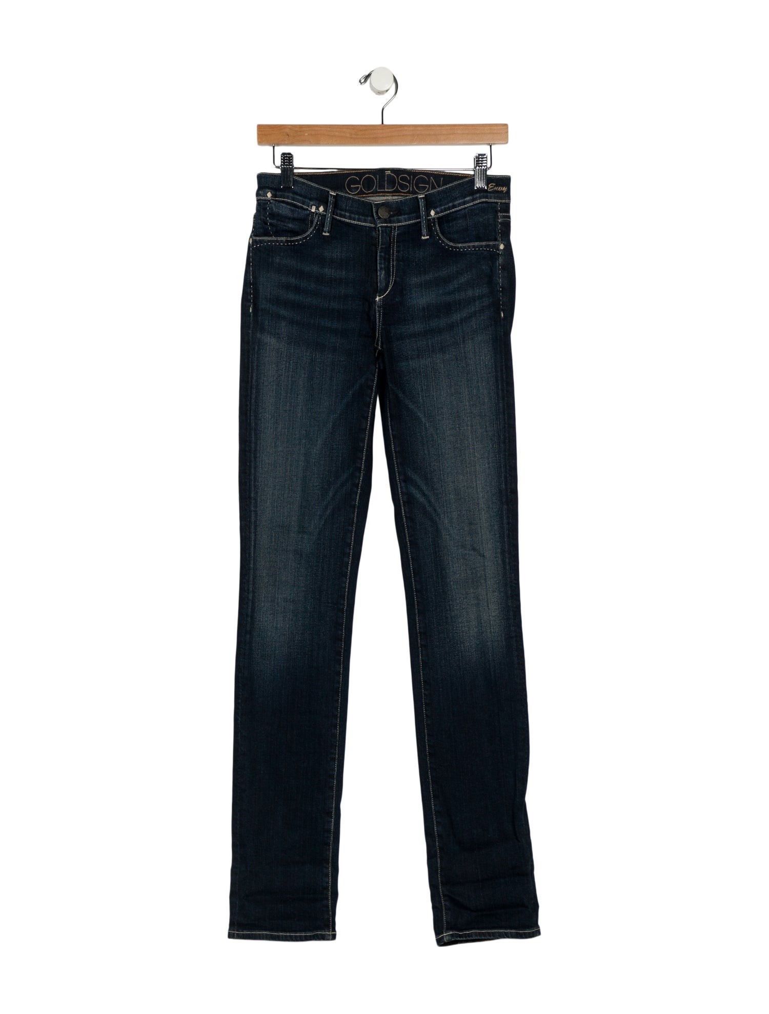 GoldSign Low-Rise Straight Leg Jeans