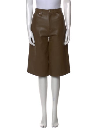 GoldSign Lamb Leather Knee-Length Shorts w/ Tags