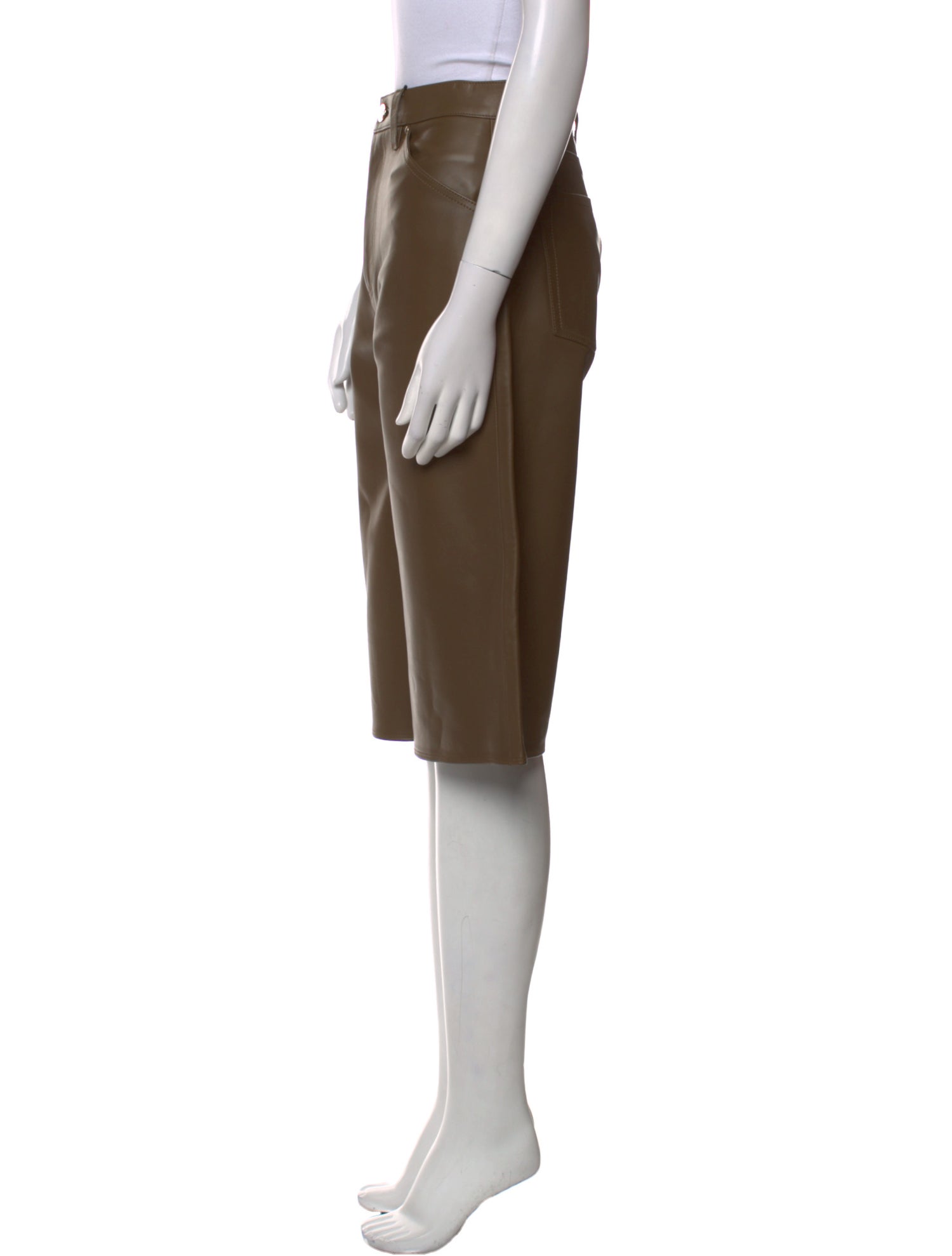 GoldSign Lamb Leather Knee-Length Shorts w/ Tags