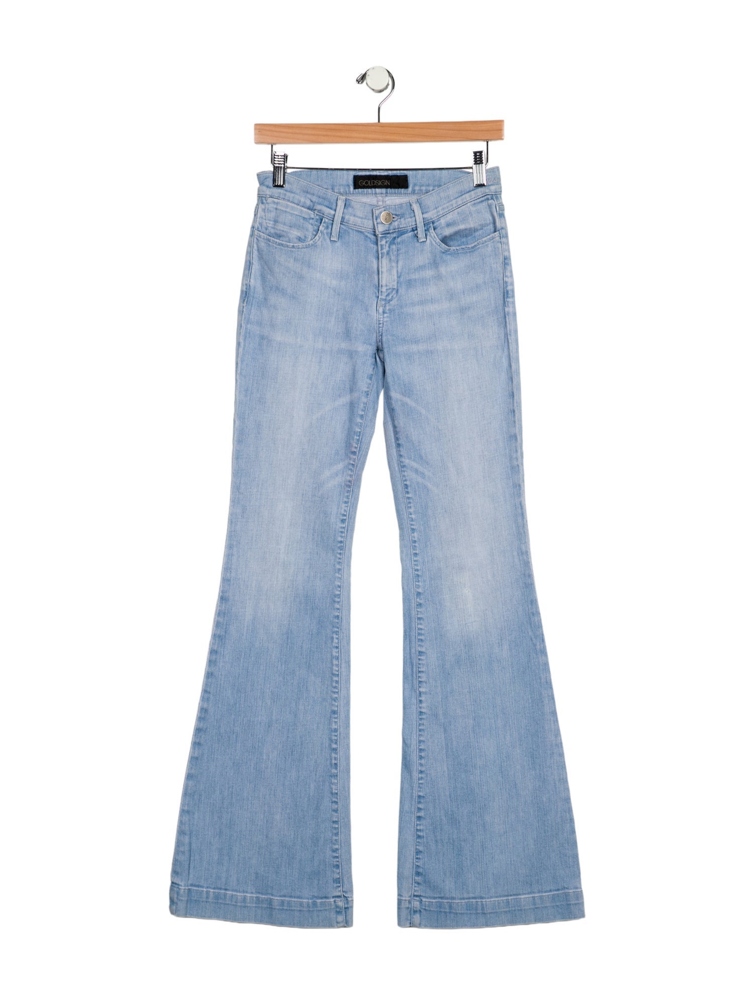 GoldSign Mid-Rise Wide Leg Jeans