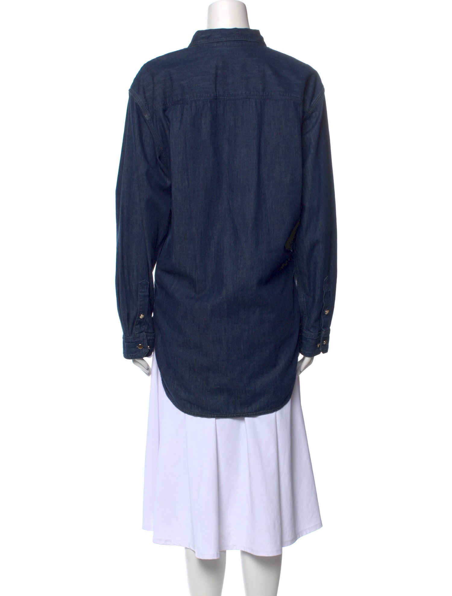 GoldSign Long Sleeve Button-Up Top