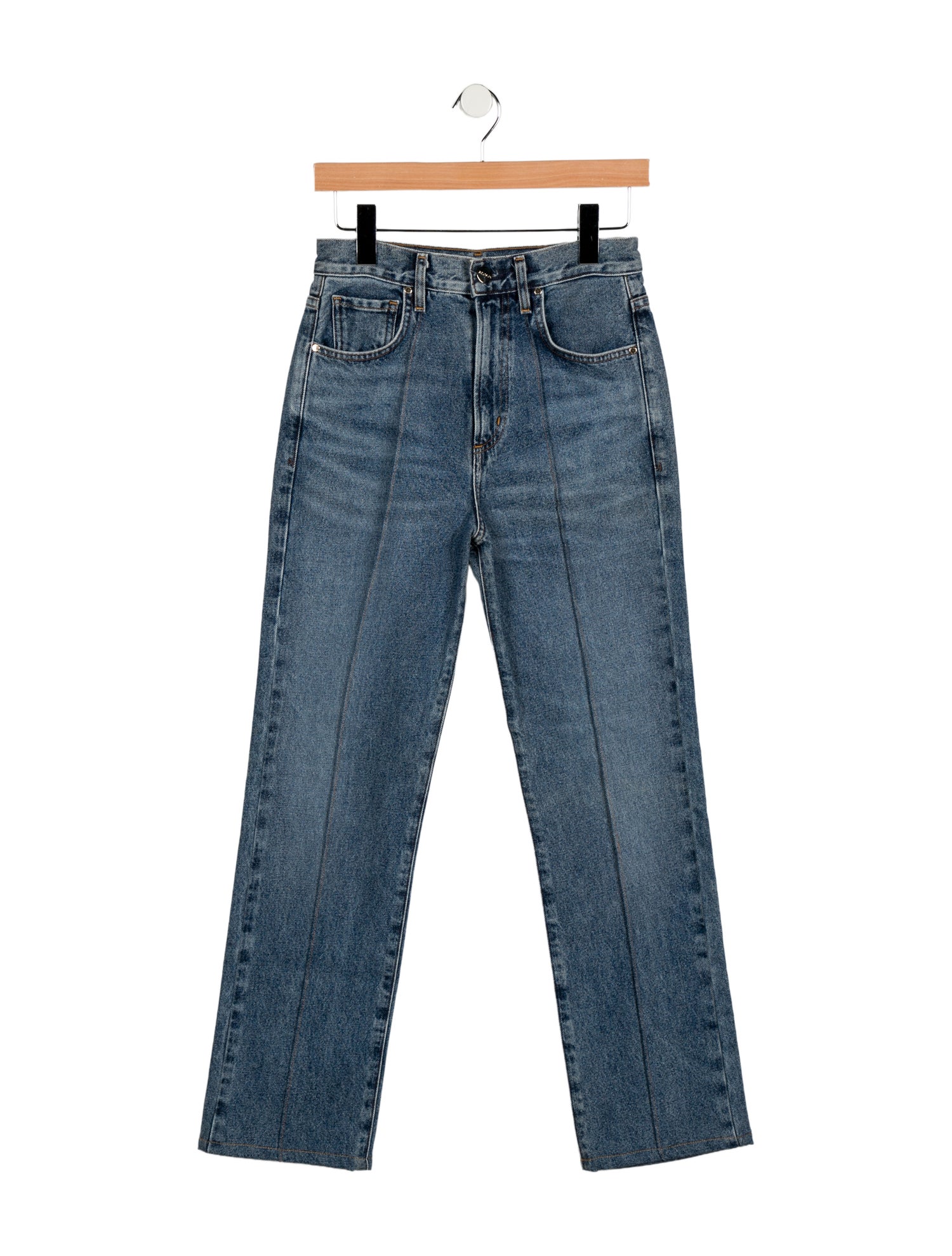 GoldSign High-Rise Straight Leg Jeans