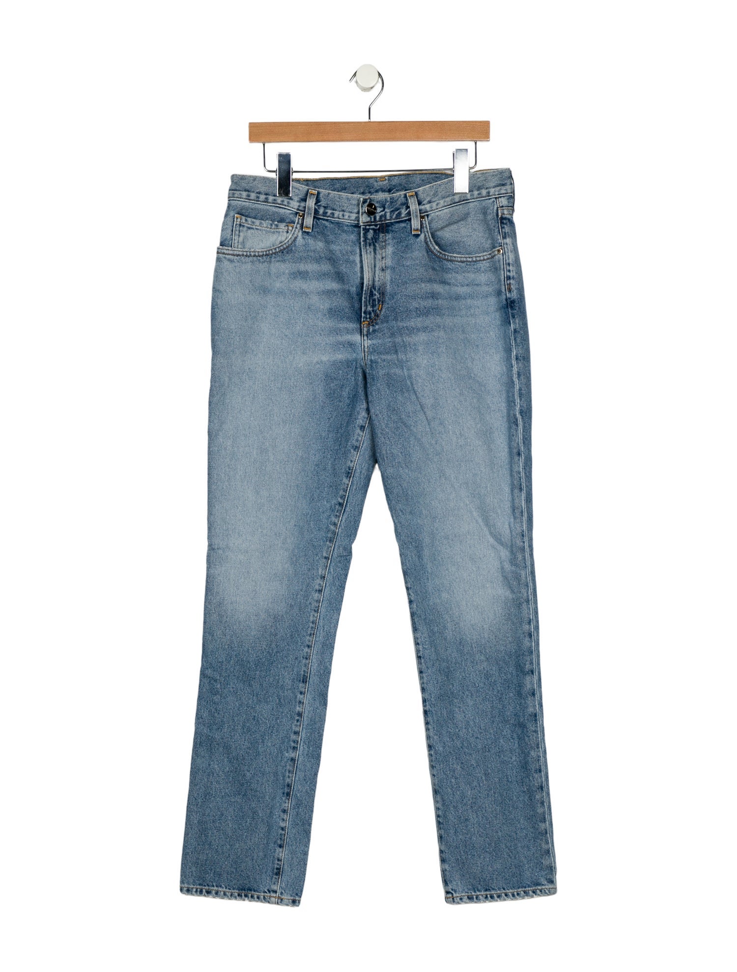 GoldSign Mid-Rise Straight Leg Jeans
