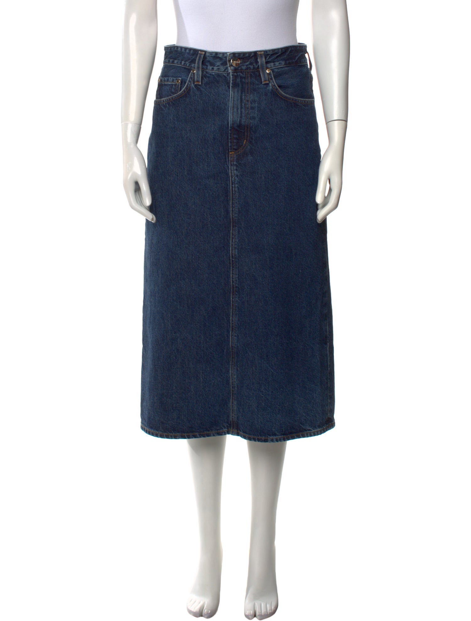 GoldSign Cutout Accent Midi Length Skirt