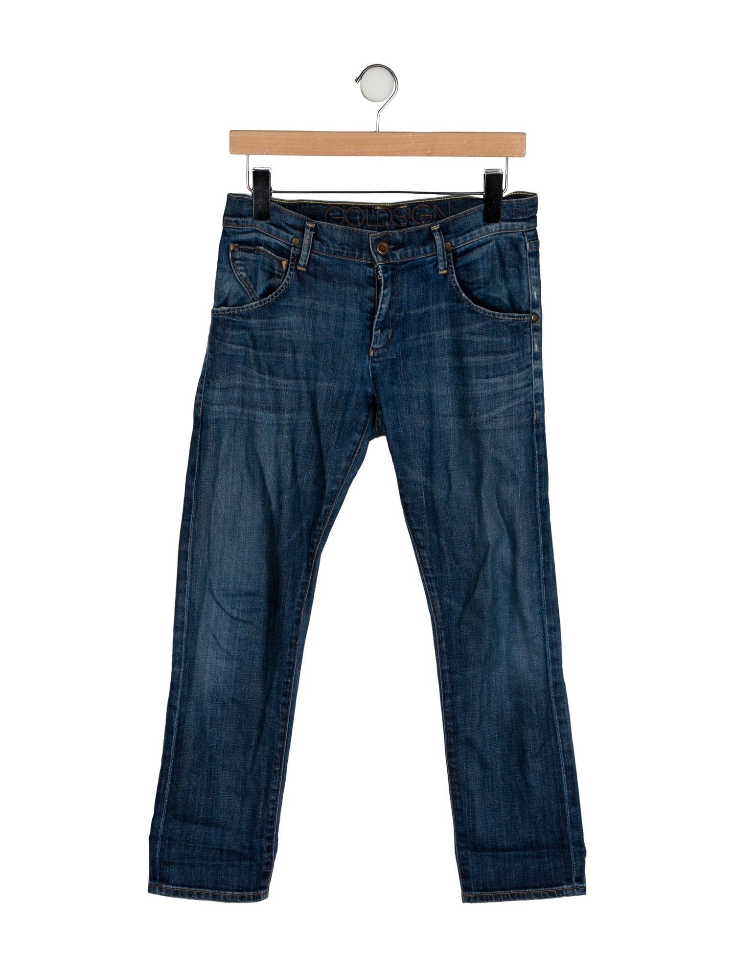 GoldSign Low-Rise Straight Leg Jeans