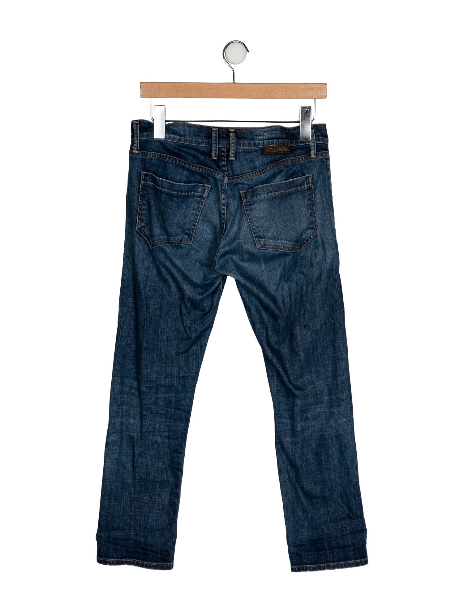 GoldSign Low-Rise Straight Leg Jeans