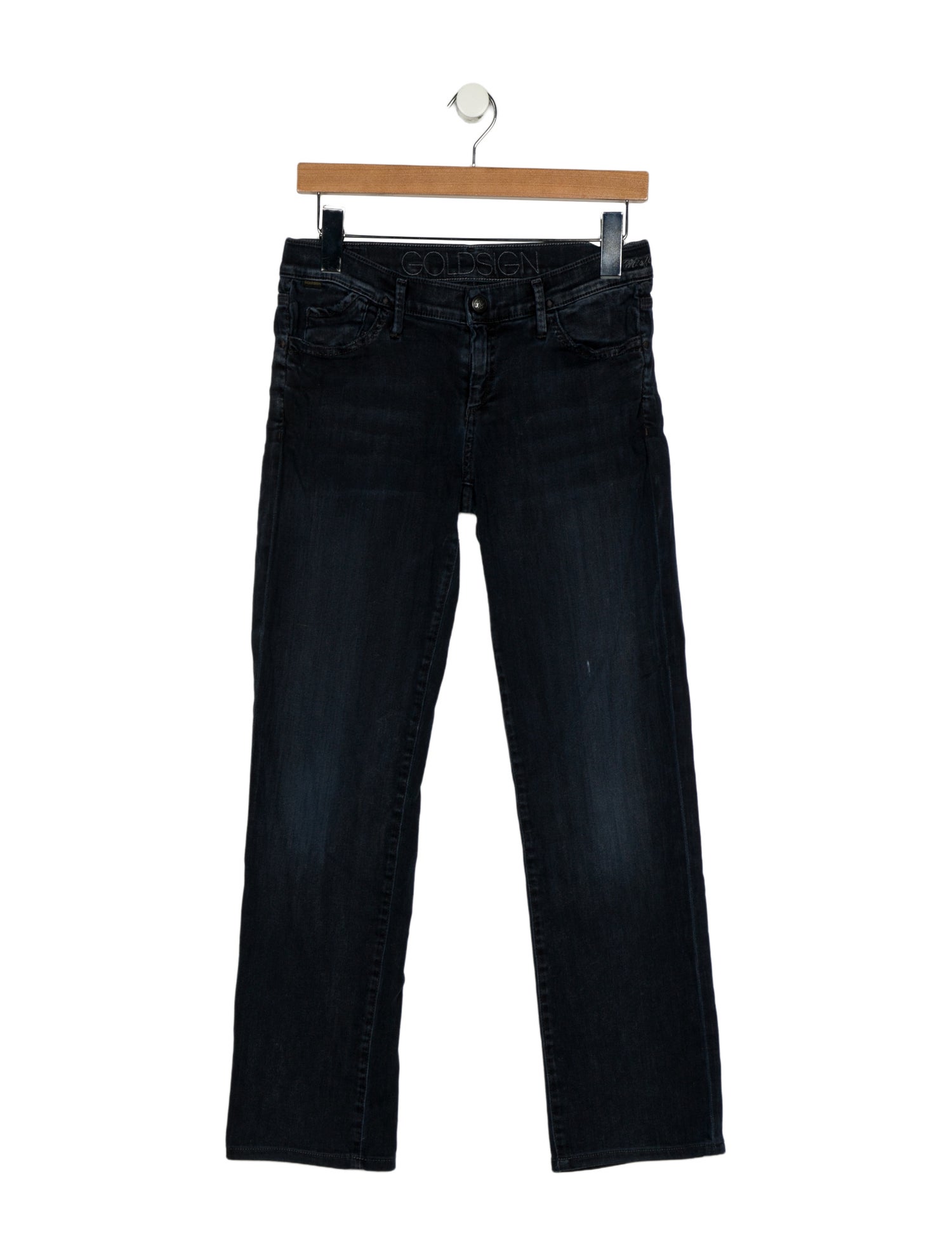 GoldSign Low-Rise Straight Leg Jeans