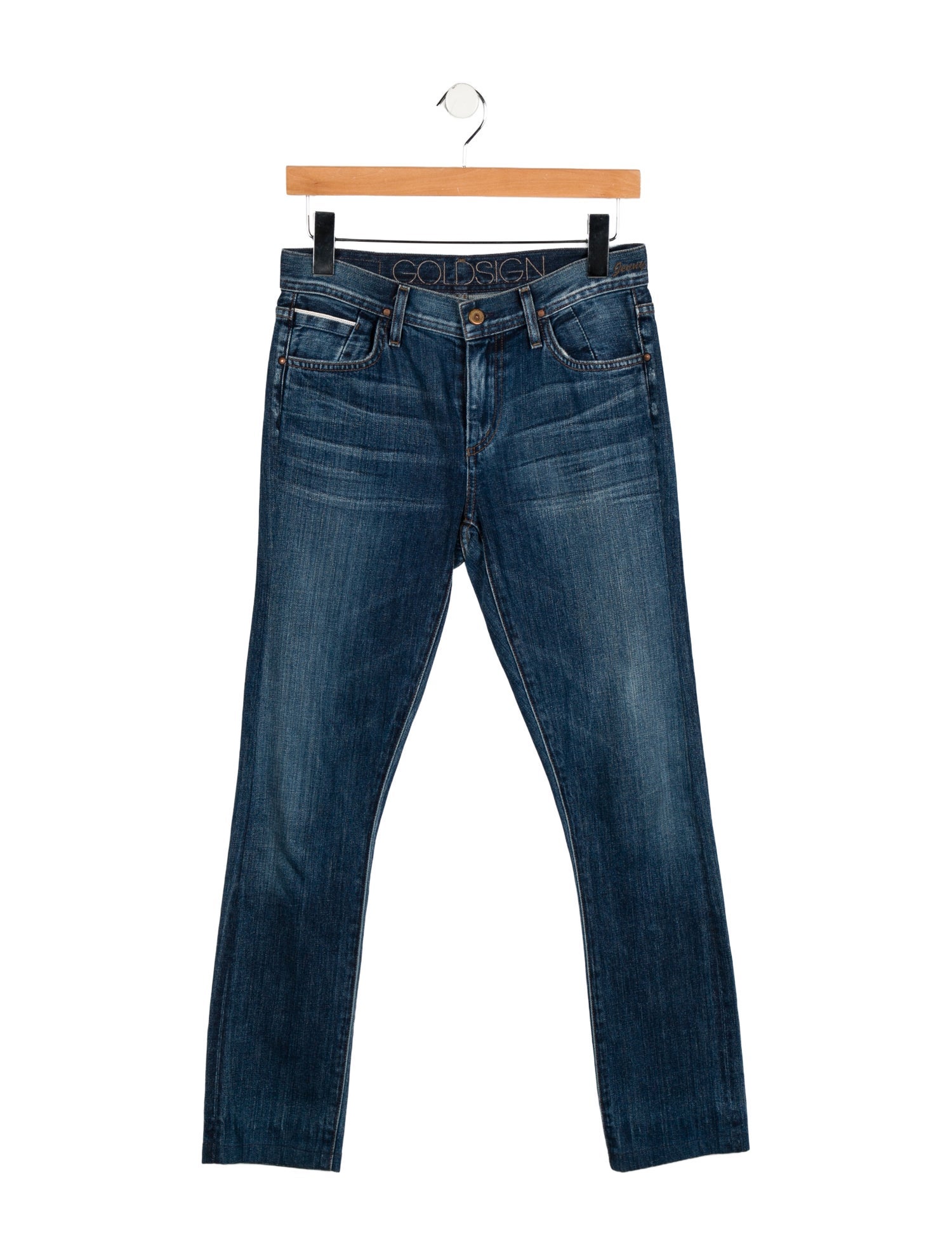 GoldSign Mid-Rise Straight Leg Jeans