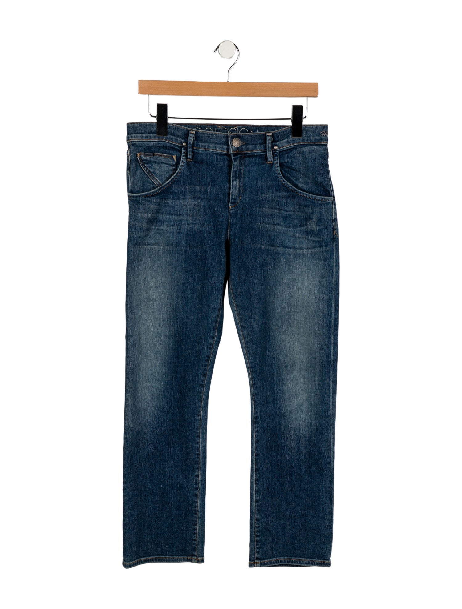 GoldSign Mid-Rise Straight Leg Jeans