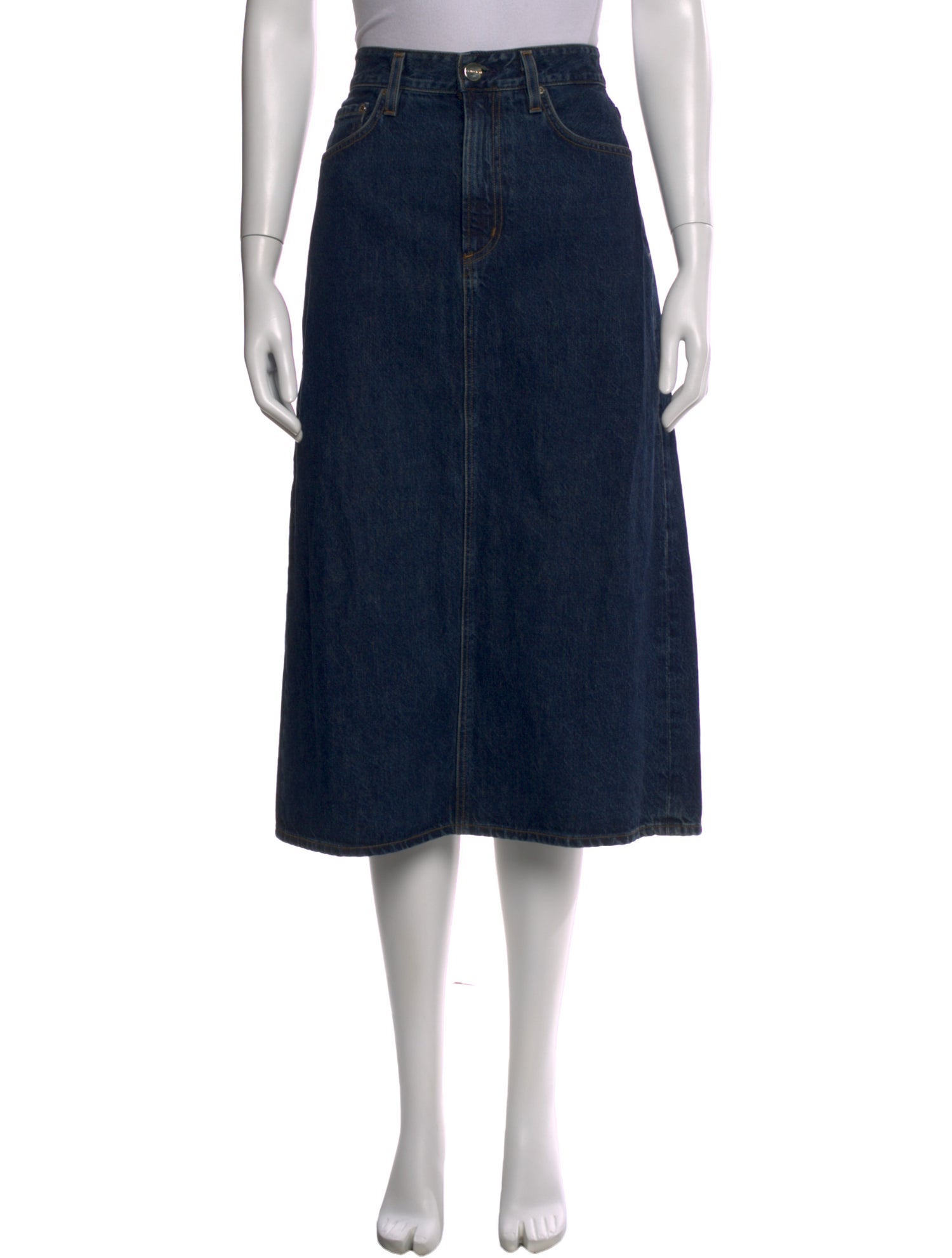 GoldSign Cutout Accent Midi Length Skirt