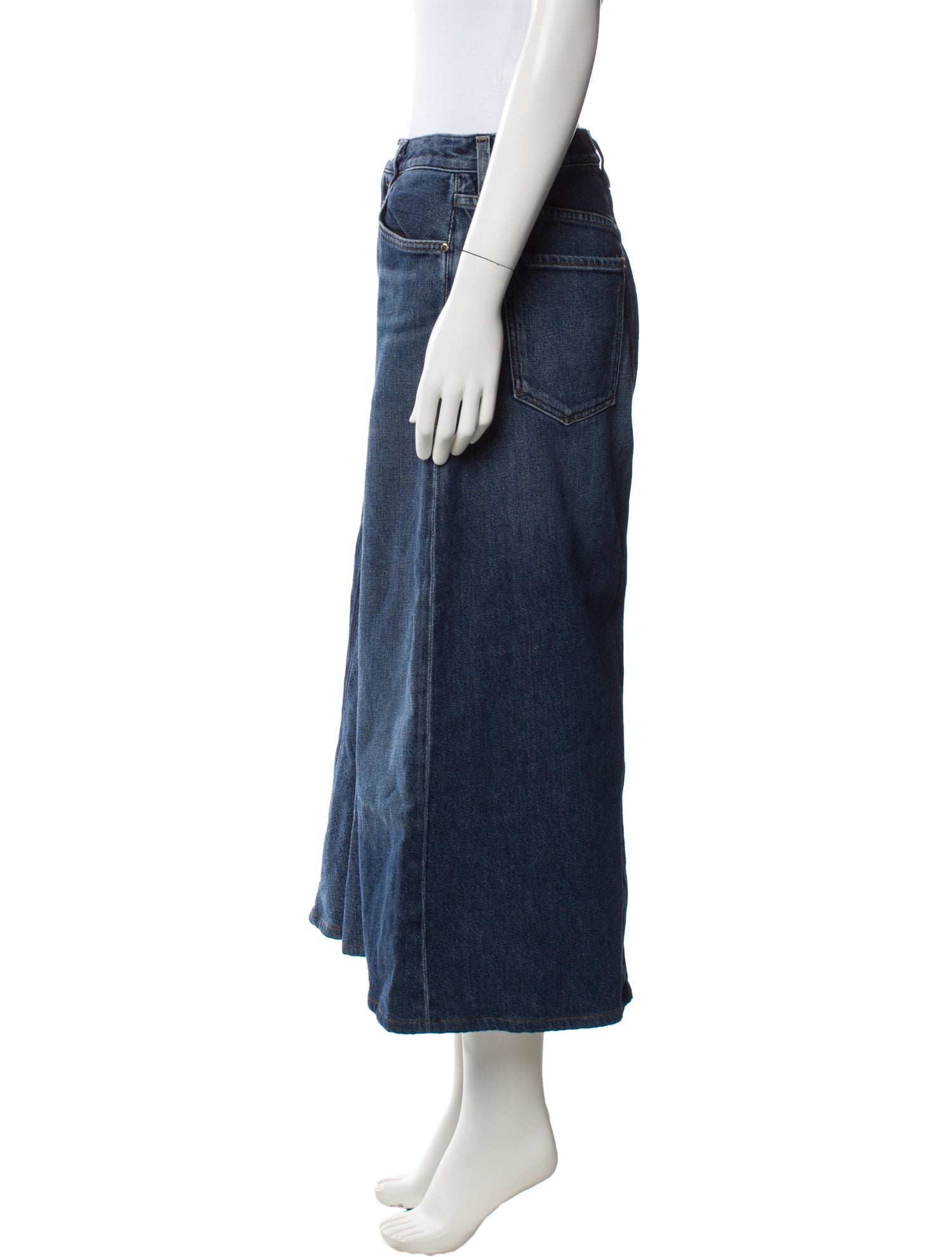 GoldSign Pleated Accents Midi Length Skirt