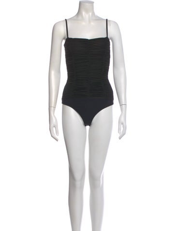 Pre-owned Goldsign Square Neckline Sleeveless Bodysuit In Black