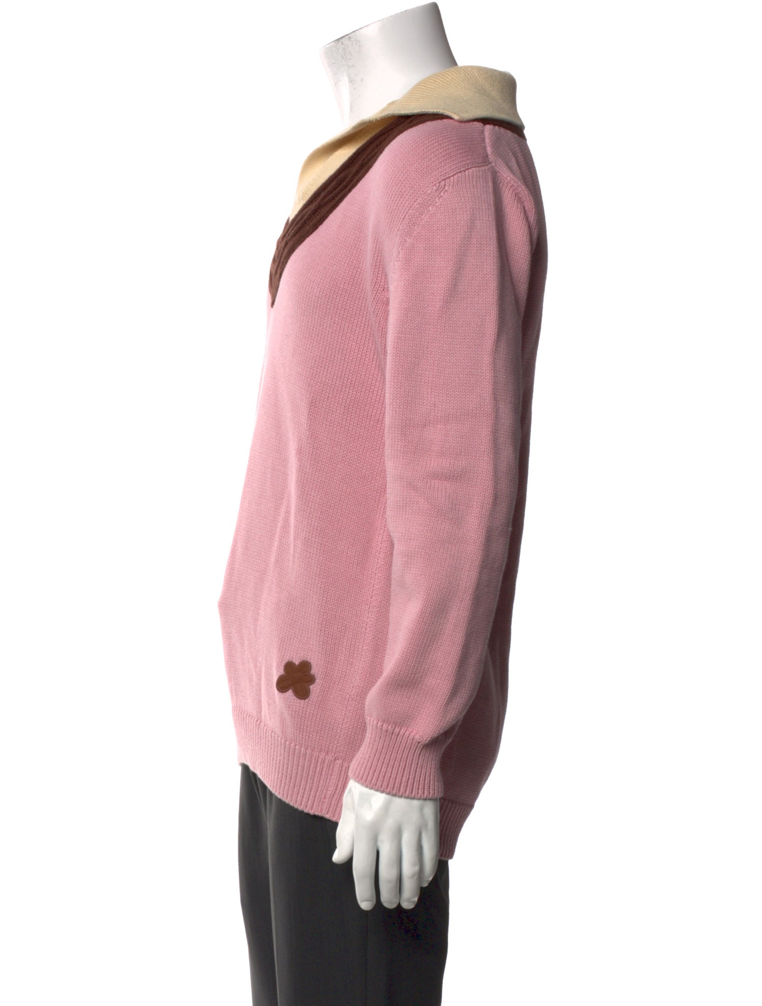 GOLF le FLEUR* Colorblock Pattern V-Neck Pullover